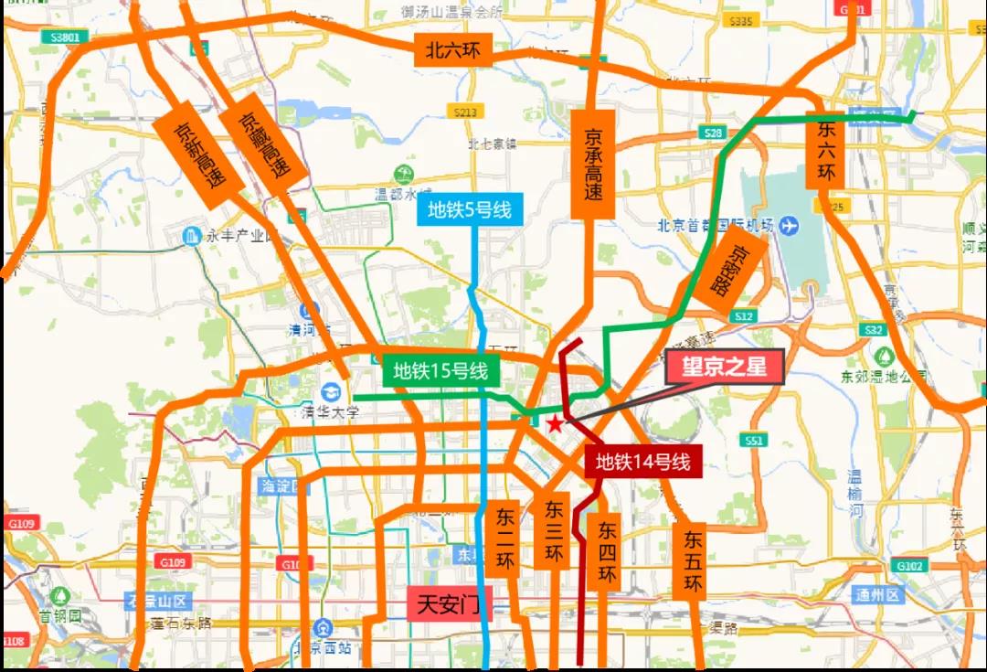 朝陽區,四個中心,機場高速